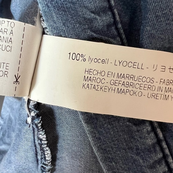 Zara Denim Short Sleeve Button Down Shirt - Picture 5 of 5